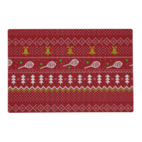 Tennis Christmas Sweater Knitted Pattern Red Xmas