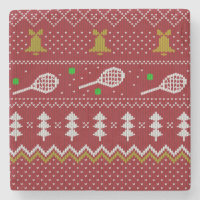 Tennis Christmas Sweater Knitted Pattern Red Xmas