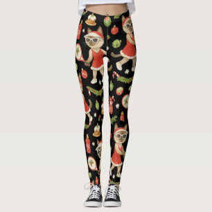 Tennis Christmas themed for Cat lovers Leggings