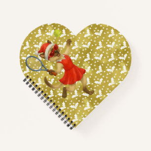 Tennis Christmas themed for Cat Lovers Notebook
