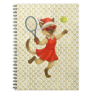Tennis Christmas themed for Cat Lovers Notebook
