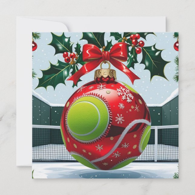 Tennis Christmas Themed for Player  Holiday Card (Front)