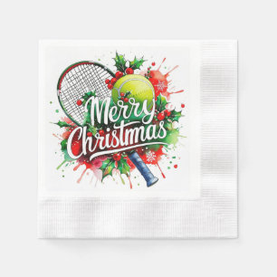 Tennis Christmas themed for Player Napkins