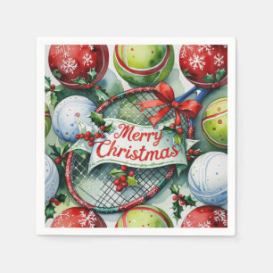 Tennis Christmas themed for Player Napkins