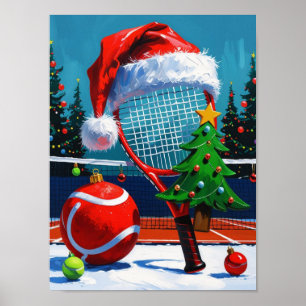 Tennis Christmas Themed for Player Poster
