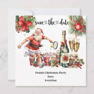 Tennis Christmas themed for Tennis Party Invitati Save The Date