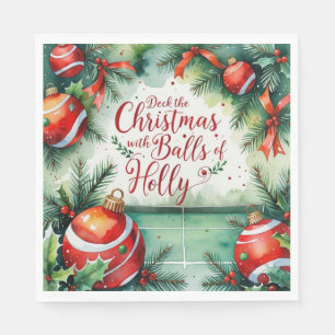 Tennis Christmas themed Merry Tennis Mas Napkins