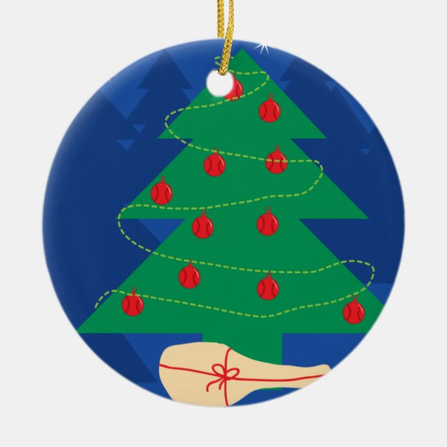 Tennis Christmas tree decoration ball ornament (Front)