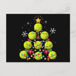 tennis christmas tree gifts announcement postcard