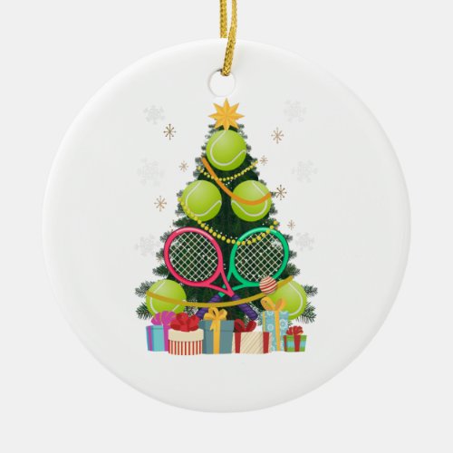 Tennis Christmas Tree Tennis Player Tennis Coach Ceramic Ornament