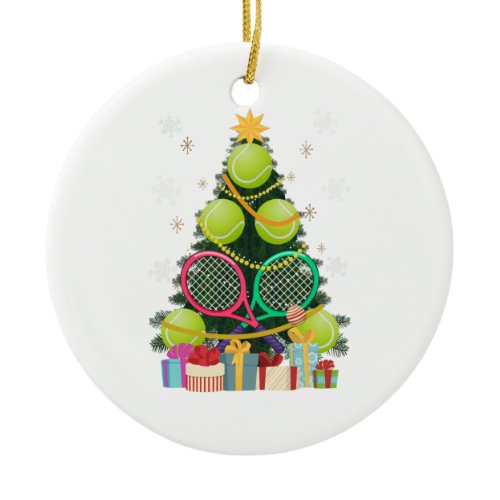 Tennis Christmas Tree Tennis Player Tennis Coach Ceramic Ornament