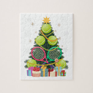 Tennis Christmas Tree Tennis Player Tennis Coach Jigsaw Puzzle