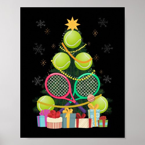 Tennis Christmas Tree Tennis Player Tennis Coach Poster