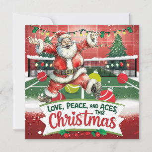 Tennis Christmas with Sabta and tennis ball Holiday Card