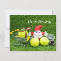Tennis Christmas with Santa Claus and tennis ball