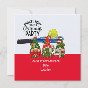 Tennis Christmas with Santa Claus Mostly Likely Invitation