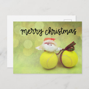 Tennis Christmas with Santa Claus Postcard
