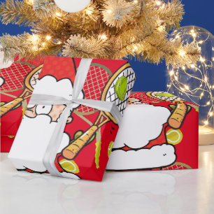 Tennis Christmas with Santa Claus Wrapping Paper
