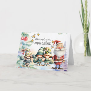 Tennis Christmas with tennis ball and Santa Claus  Holiday Card