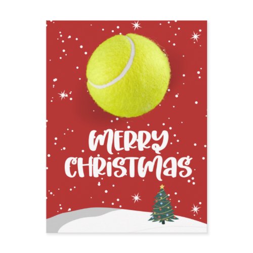 Tennis Christmas with tennis ball and Santa   Postcard