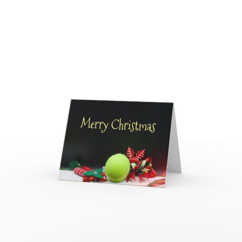 Tennis Christmas with tennis ball and snowflake Card