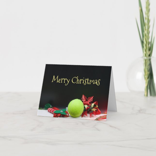 Tennis Christmas with tennis ball and snowflake Card (Front)