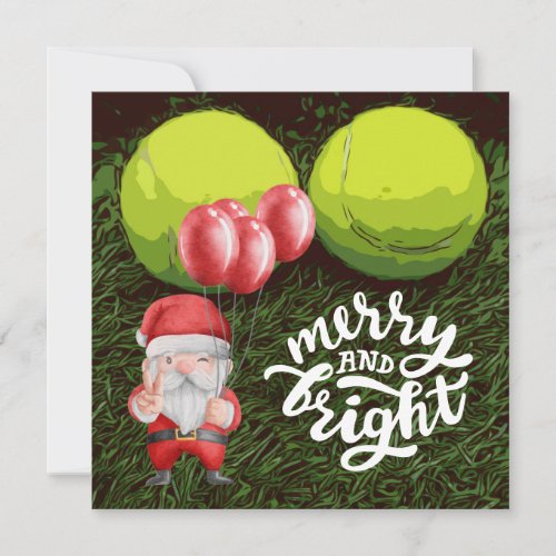 Tennis Christmas with tennis ball for player  Holi Holiday Card