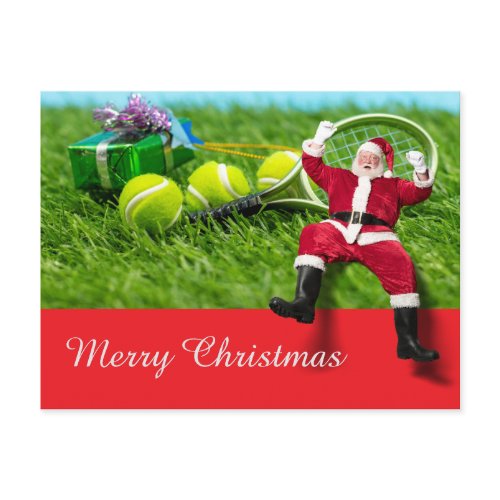 Tennis Christmas with tennis ball  gift ornament H Holiday Postcard