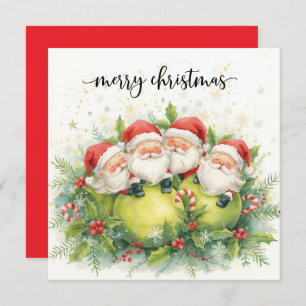 Tennis Christmas with tennis themed Holiday Card
