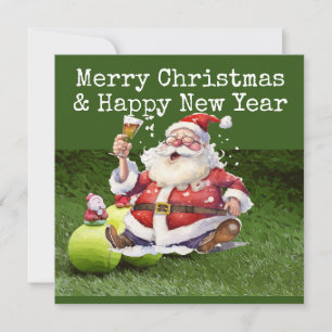 Tennis Christmas with tennis themed Holiday Card