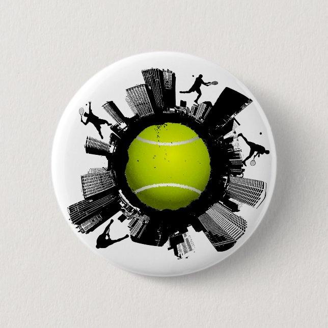 Tennis City Pinback Button (Front)
