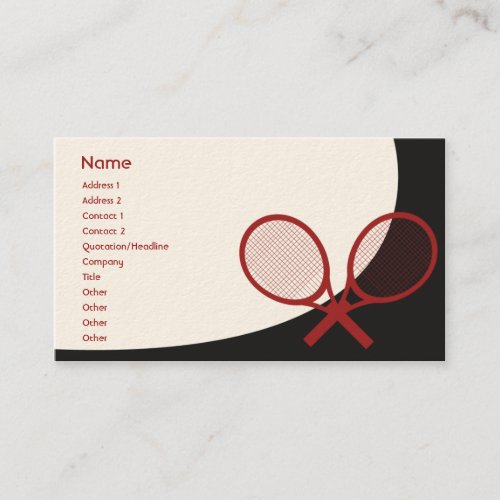 Tennis - Classic Business Card Templates