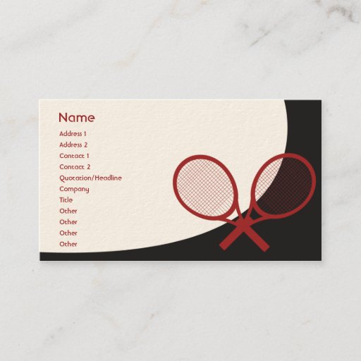Customizable Tennis - Classic Business Card Templates