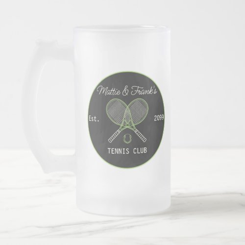 Tennis Club Bar Lounge Frosted Glass Beer Mug