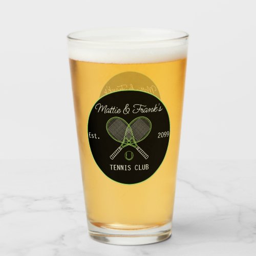 Tennis Club Bar Lounge Pint Beer Glass