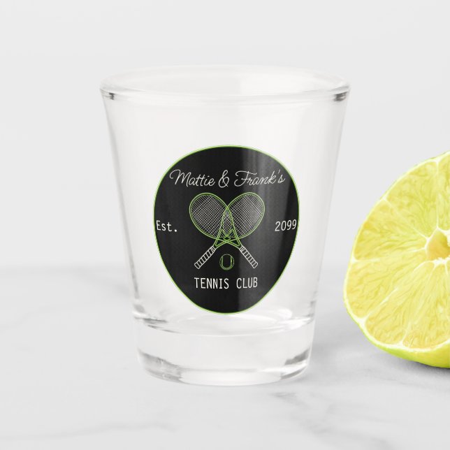 Tennis Club Bar Lounge Shot Glass (Front)