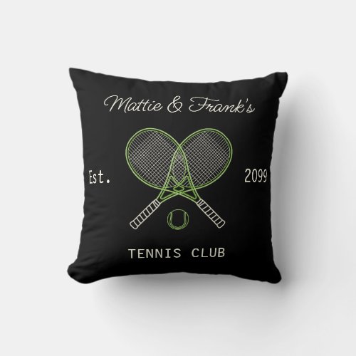 Tennis Club Bar Throw Pillow