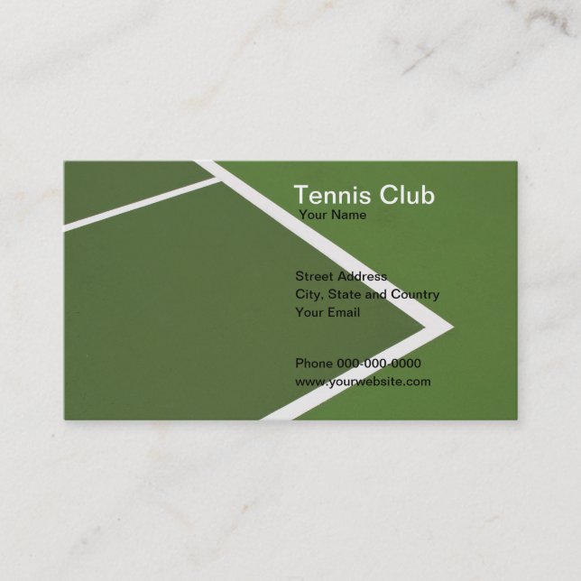 Tennis Club Business Card (Front)