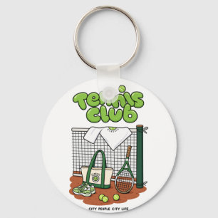 Tennis Club Classic Sports Graphic – Green Tennis Keychain