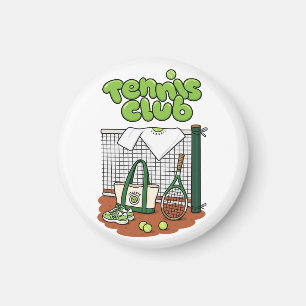 Tennis Club Classic Sports Graphic – Green Tennis Magnet