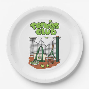 Tennis Club Classic Sports Graphic – Green Tennis Paper Plates