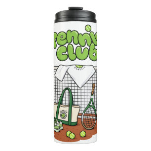 Tennis Club Classic Sports Graphic – Green Tennis Thermal Tumbler