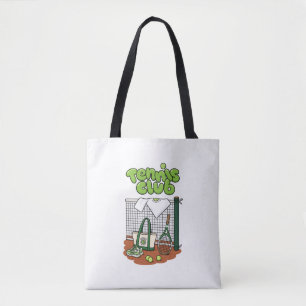 Tennis Club Classic Sports Graphic – Green Tennis Tote Bag