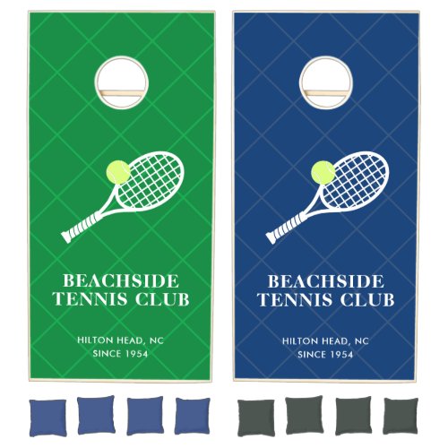 Tennis Club Custom Tennis Racket Ball Logo Cornhole Set
