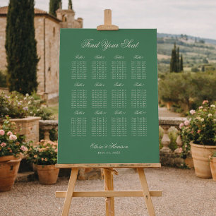 Tennis Club Green Preppy Wedding Seating Chart Foam Board