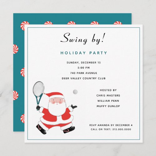 Tennis Club Holiday Party Invitation