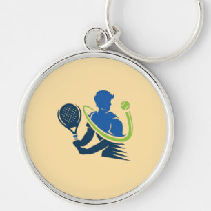 Tennis Club Logo - Dynamic Action, Sporty Style Keychain