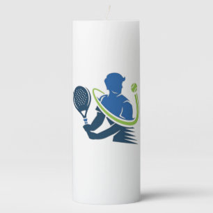 Tennis Club Logo - Dynamic Action, Sporty Style Pillar Candle