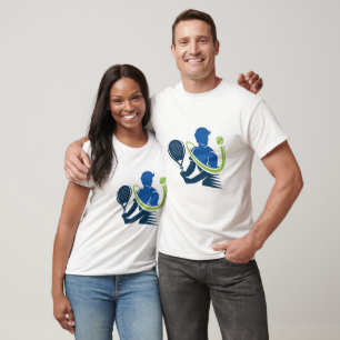 Tennis Club Logo -  Dynamic Action, Sporty Style T-Shirt