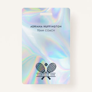 Tennis Club Logo Holographic Employee ID Badge